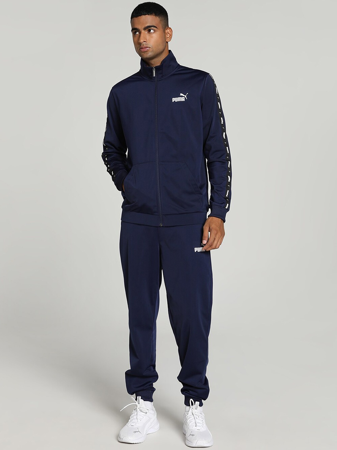 

Puma Men Mock Collar Tracksuit, Navy blue