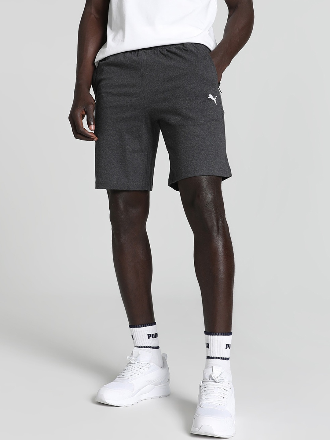 

Puma Zippered Jersey Shorts, Grey