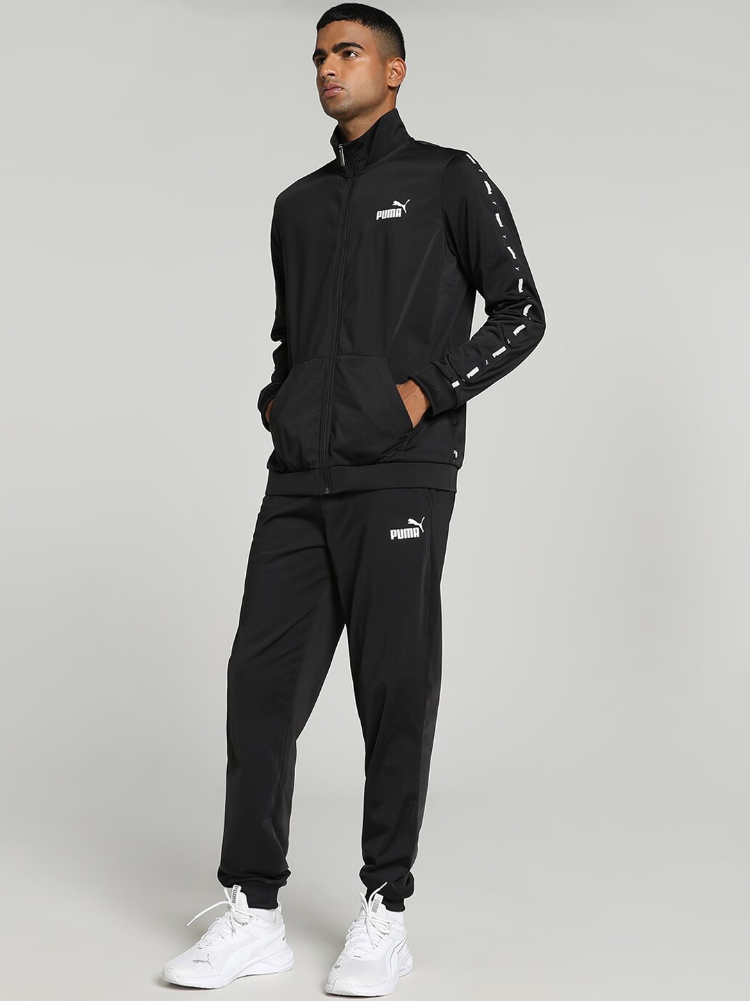 

Puma Tape Mock Collar Mid-Rise Tracksuits, Black