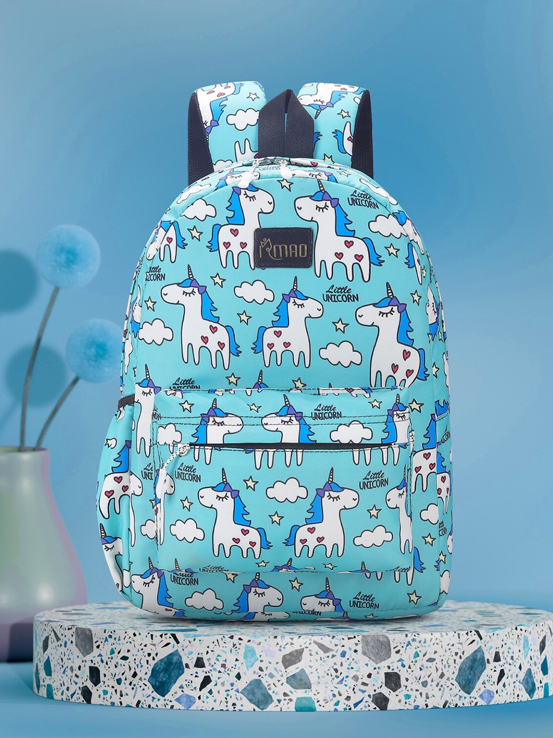 

IRMAO Women Graphic Backpack, Turquoise blue