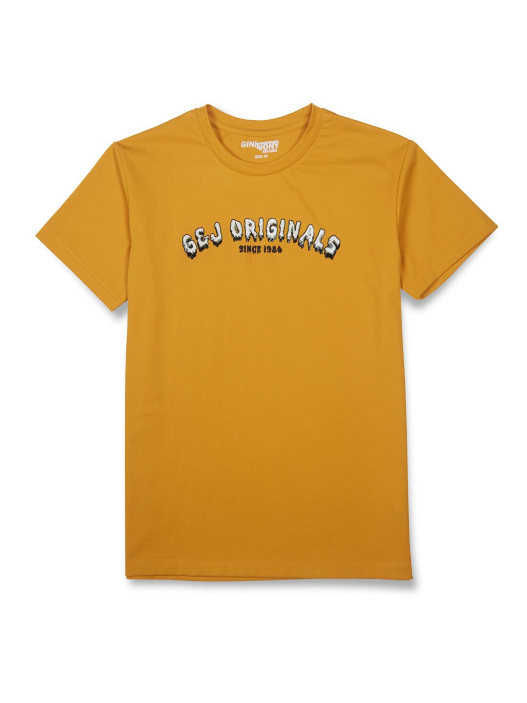

Gini and Jony Boys Typography Printed Cotton T-shirt, Yellow