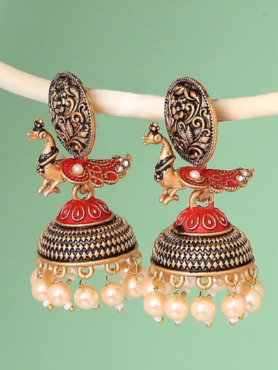 

OOMPH Dome-Shaped Beaded Jhumkas, Gold