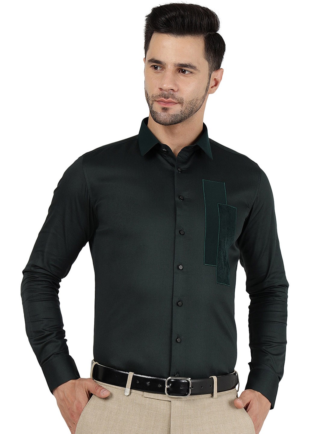 

JB STUDIO Slim Fit Cotton Party Shirt, Green