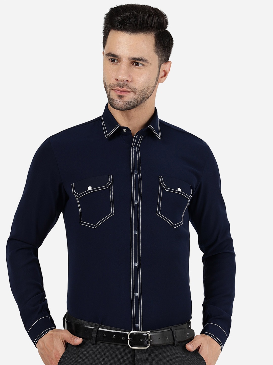 

JB STUDIO Slim Fit Cotton Party Shirt, Blue