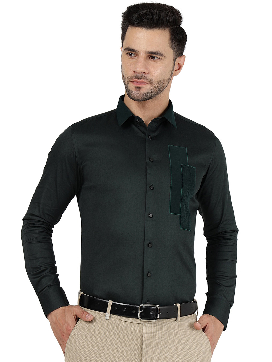 

JB STUDIO Slim Fit Cotton Party Shirt, Green