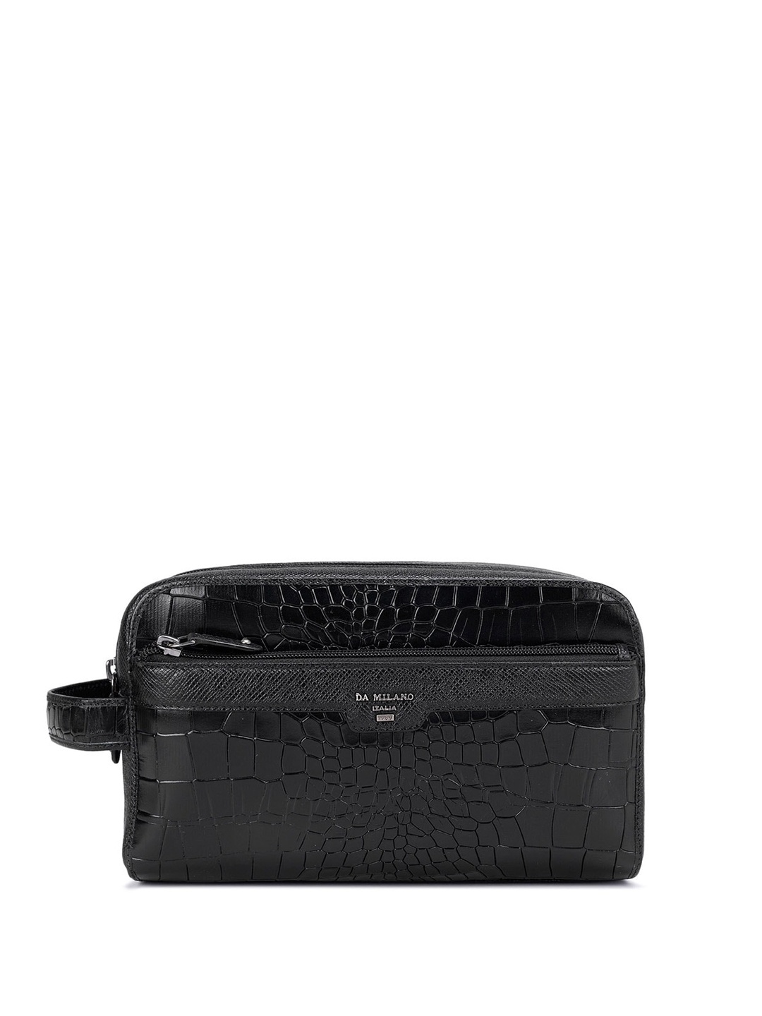 

Da Milano Textured Genuine Leather Travel Pouch, Black