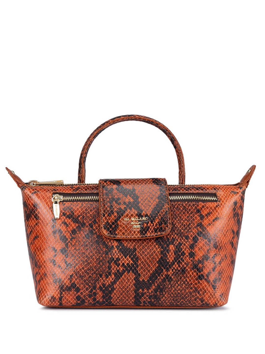 

Da Milano Animal Printed Leather Hand Bag, Orange