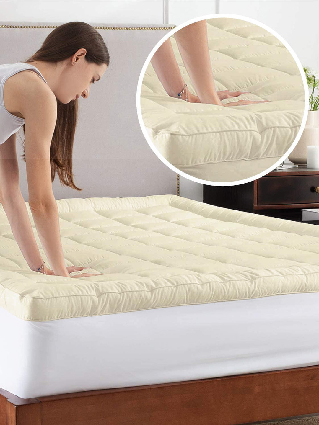 

RAASO Beige Microfiber 500 GSM King Mattress Protector