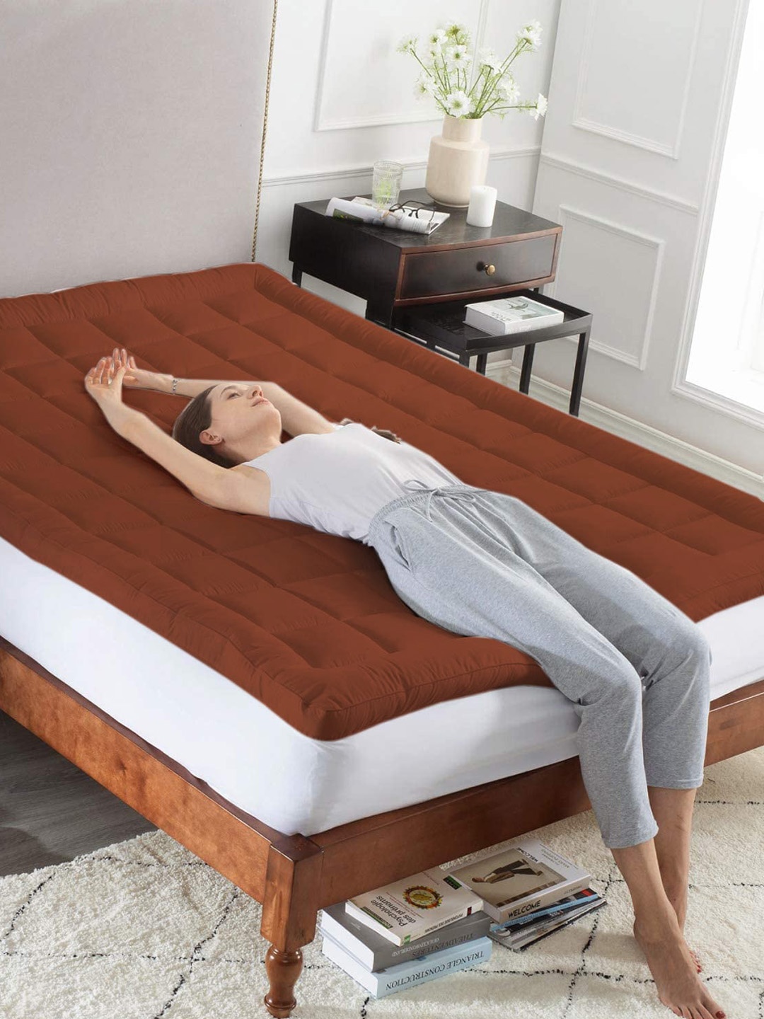 

RAASO Brown Microfiber 500 GSM Queen Size Mattress Protector