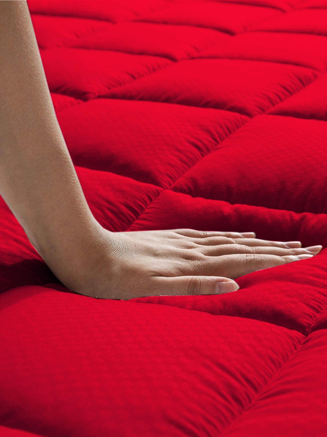 

RAASO Red Microfiber 500 GSM King Size Mattress Topper