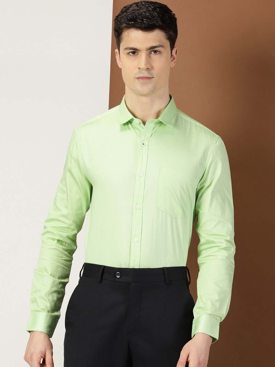 

INVICTUS Original Slim Fit Cotton Formal Shirt, Lime green