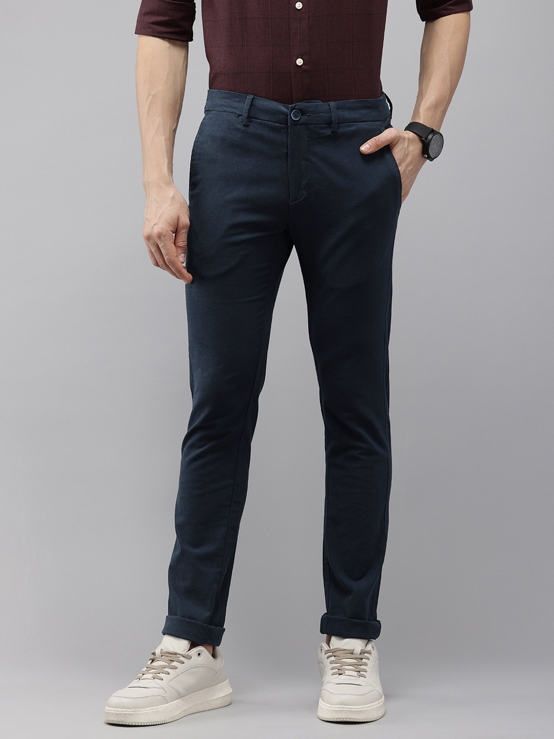 

U.S. Polo Assn. Men Slim Fit Chinos Trousers, Navy blue