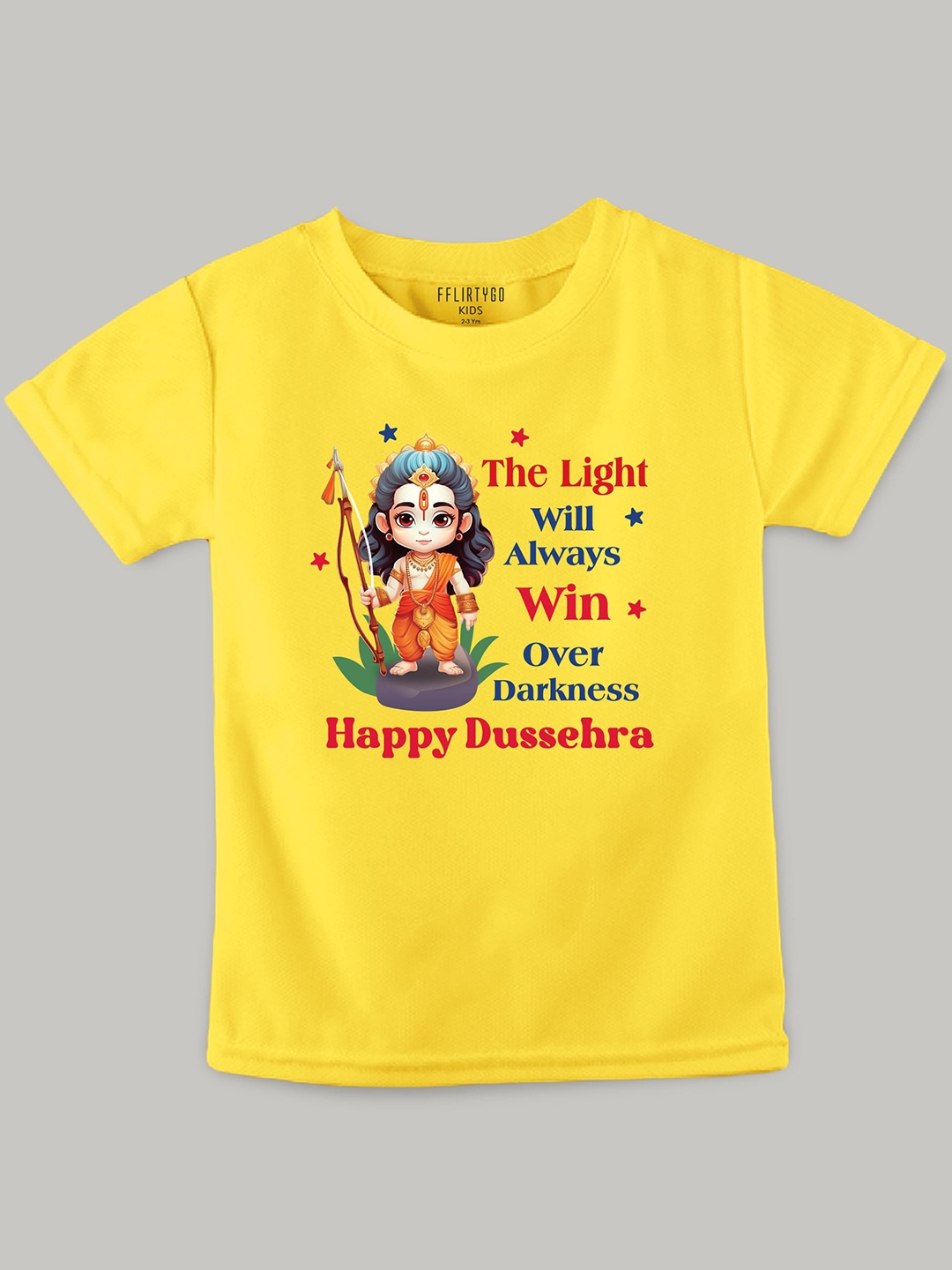 

FFLIRTYGO Kids Unisex Printed Pure Cotton T-shirt, Yellow