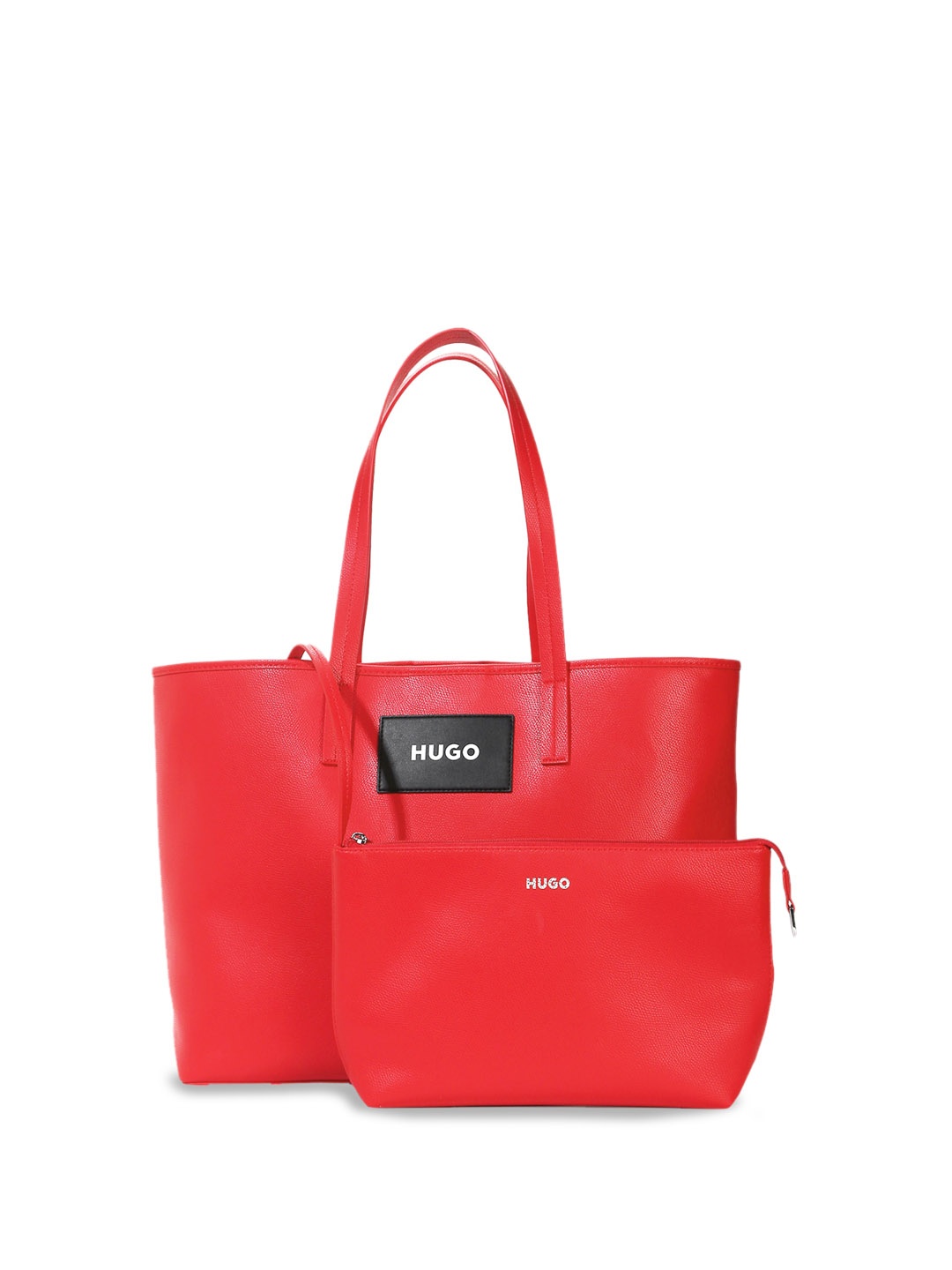 

HUGO Structured Tote Bag With Pouch, Red