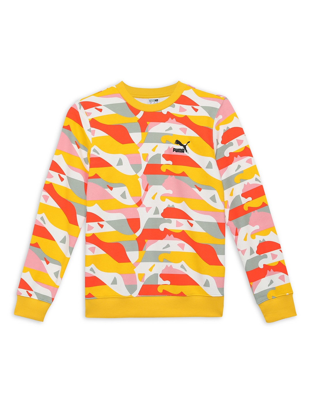 

Puma Boys Worldwide Printed Sweatshirt, Yellow