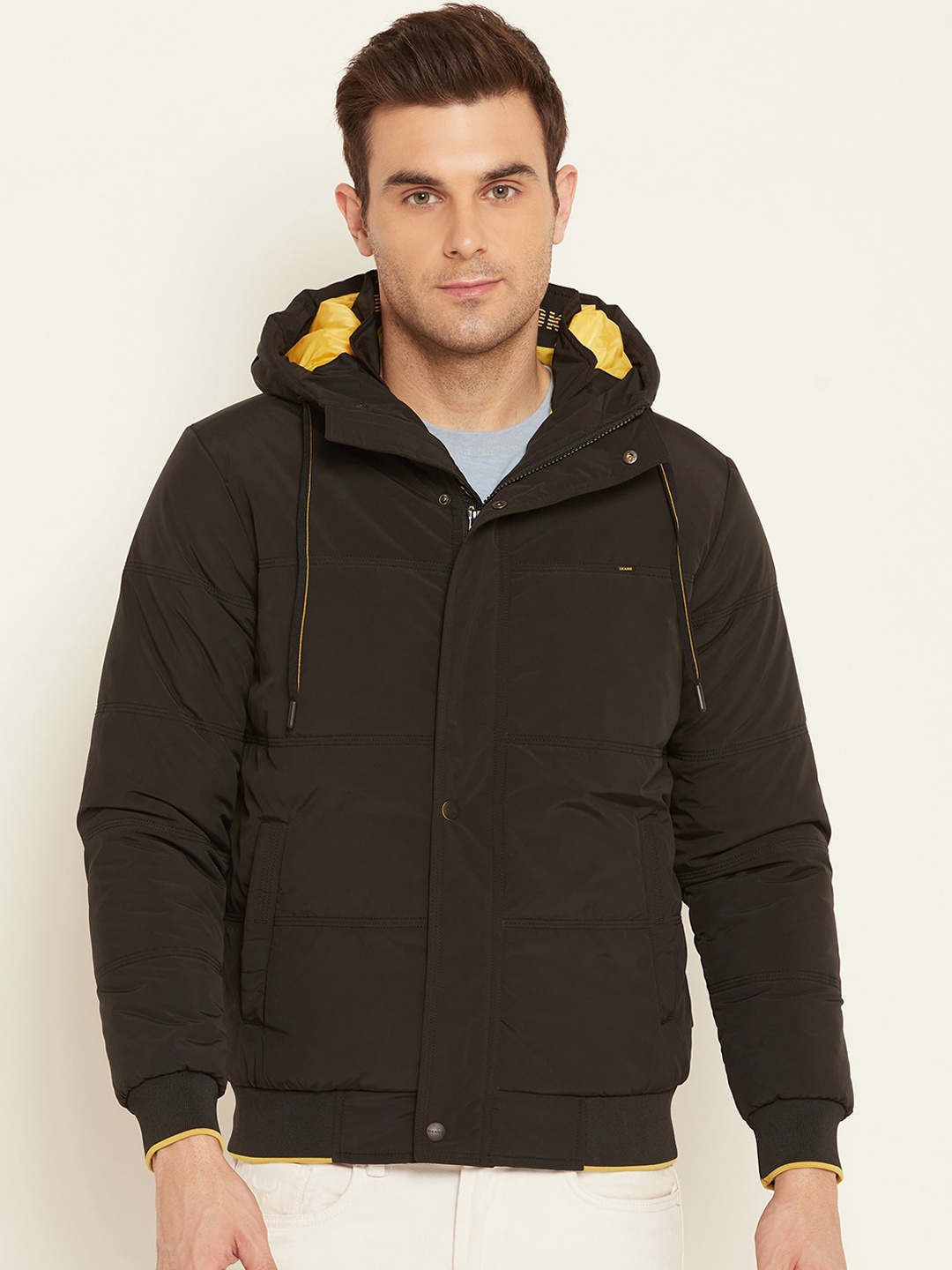 

Okane Hooded Lightweight Bomber Jacket, Black
