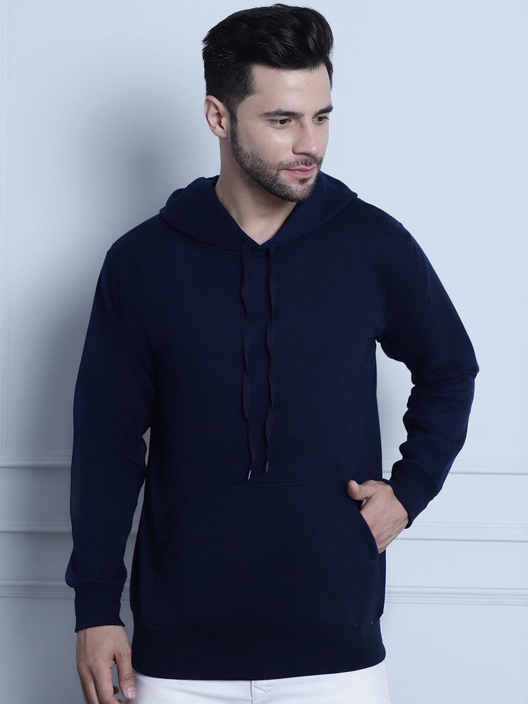 

MACK JONNEY Hooded Fleece Pullover Sweatshirt, Navy blue