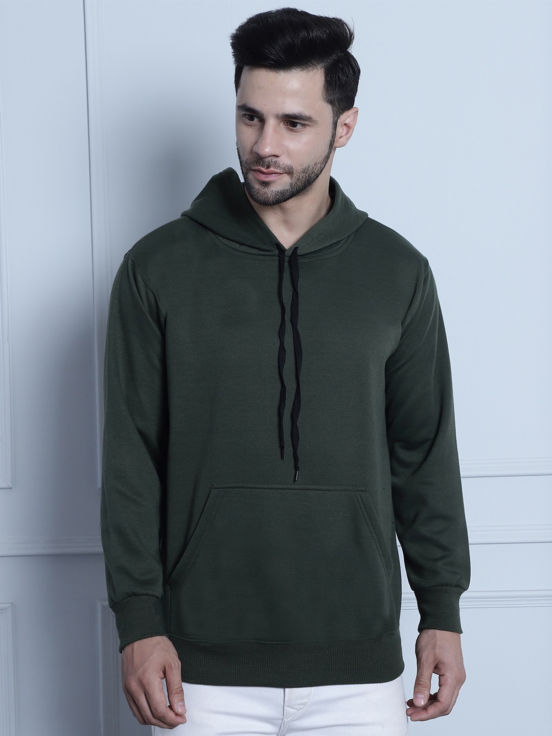 

MACK JONNEY Hooded Fleece Pullover Sweatshirt, Olive