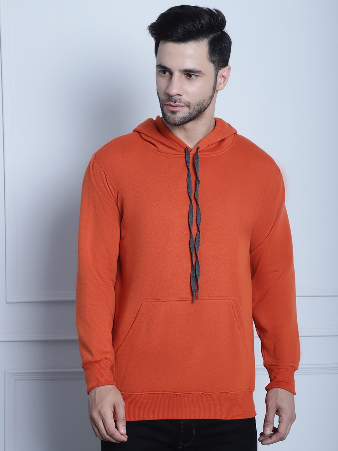 

MACK JONNEY Hooded Fleece Pullover Sweatshirt, Rust