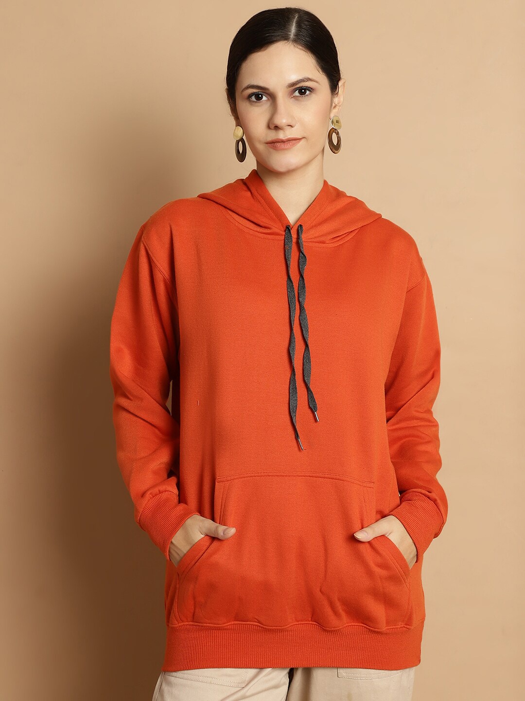 

VIMAL JONNEY Hooded Fleece Pullover Sweatshirt, Orange