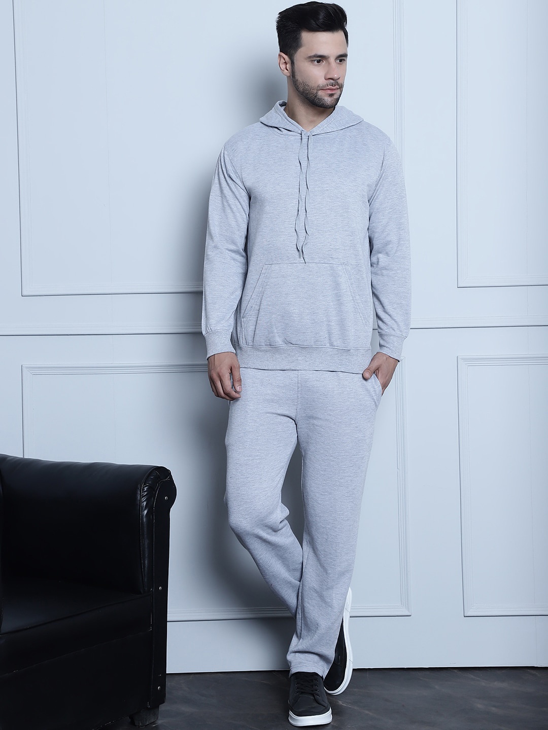 

VIMAL JONNEY Hooded Sweatshirt With Trouser, Grey melange