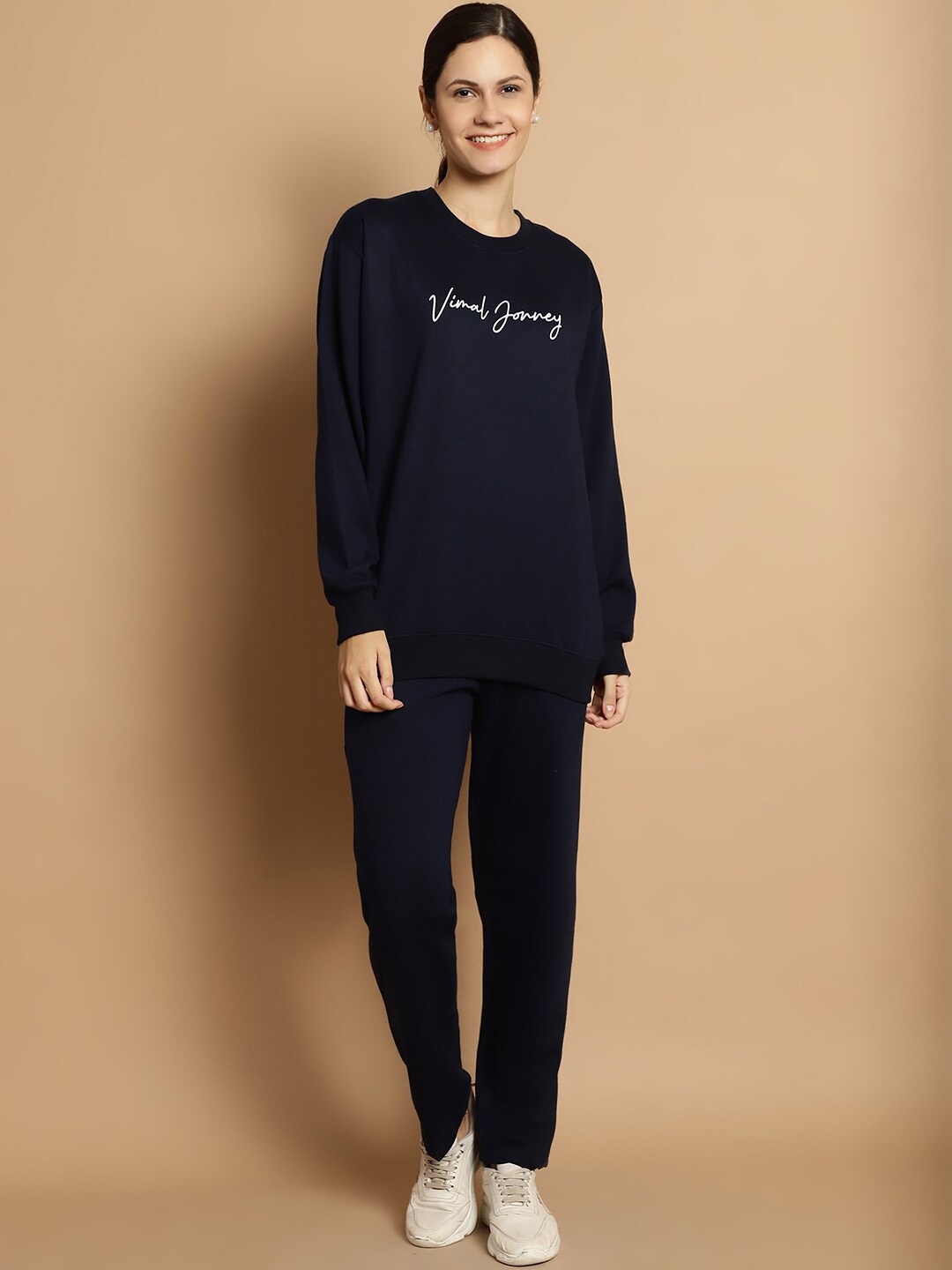 

VIMAL JONNEY Printed Sweatshirt With Trouser, Navy blue