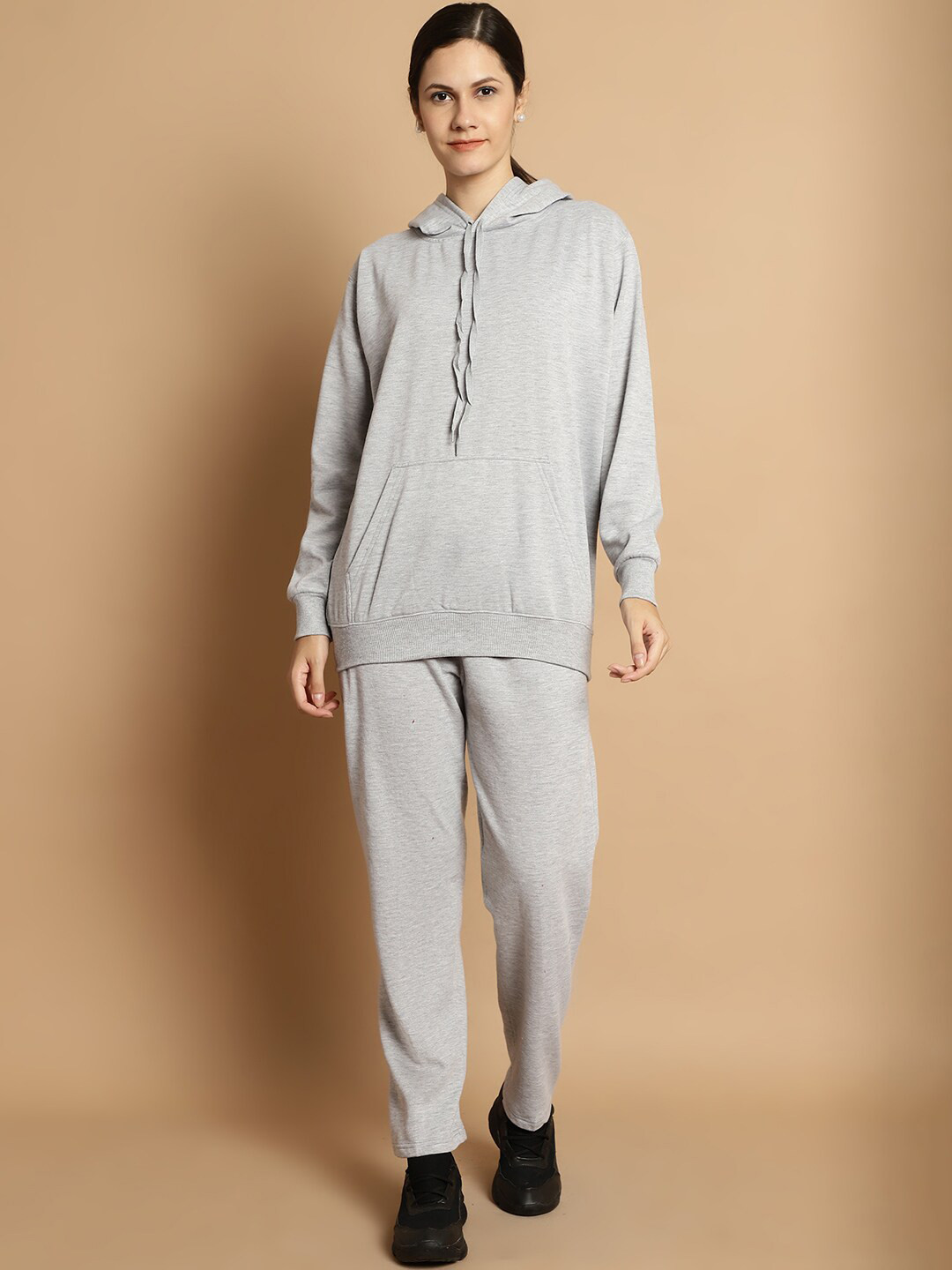 

VIMAL JONNEY Hooded Cotton Fleece Sweatshirt With Trouser, Grey