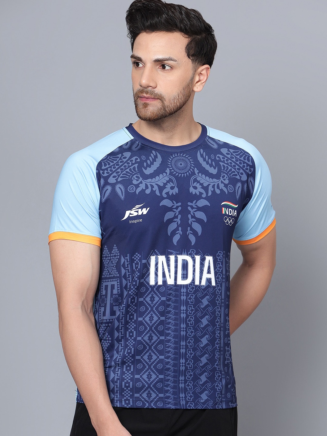 

Shiv Naresh JSW Inspire Asian Games '23 Official Performance Tshirt, Navy blue
