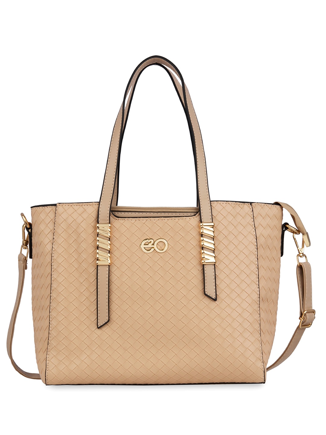 

E2O Textured Shopper Handheld Bag, Beige