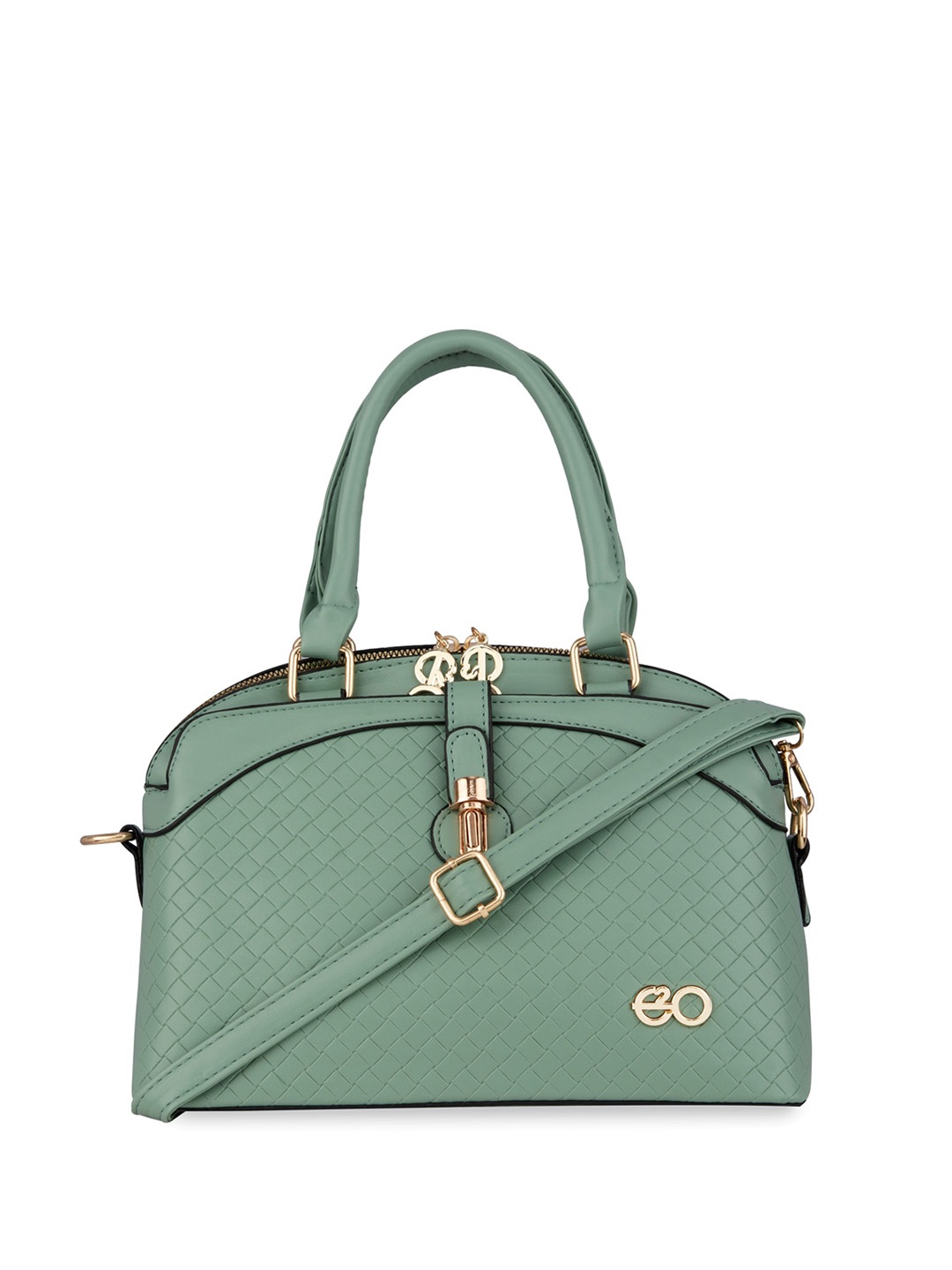 

E2O Quilted Structured Handheld Bag, Green