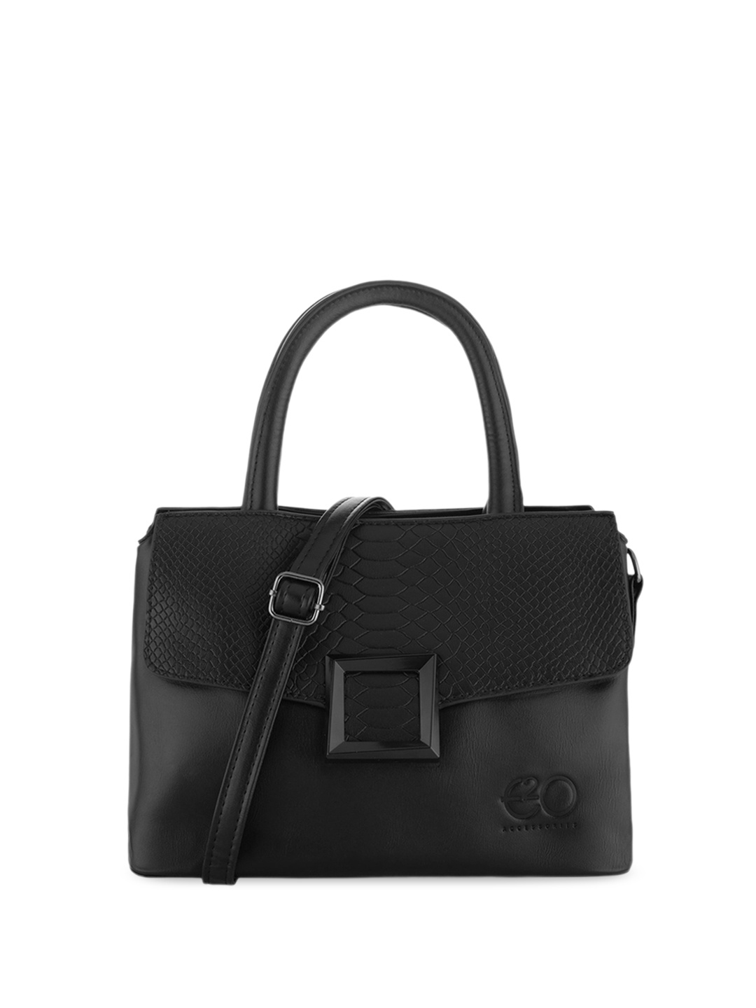 

E2O Textured Structured Handheld Bag, Black