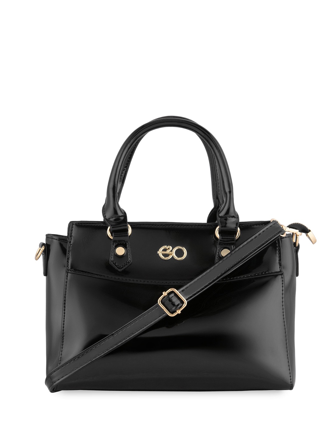 

E2O PU Structured Satchel Bag, Black