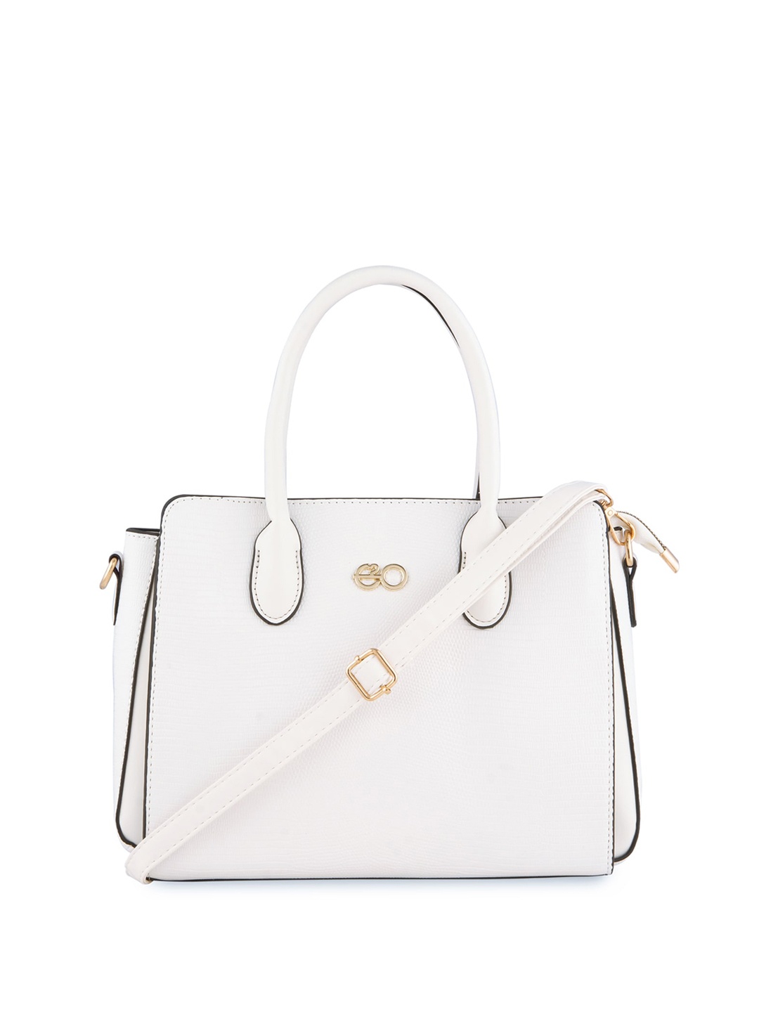 

E2O Textured Structured Satchel Bag, White