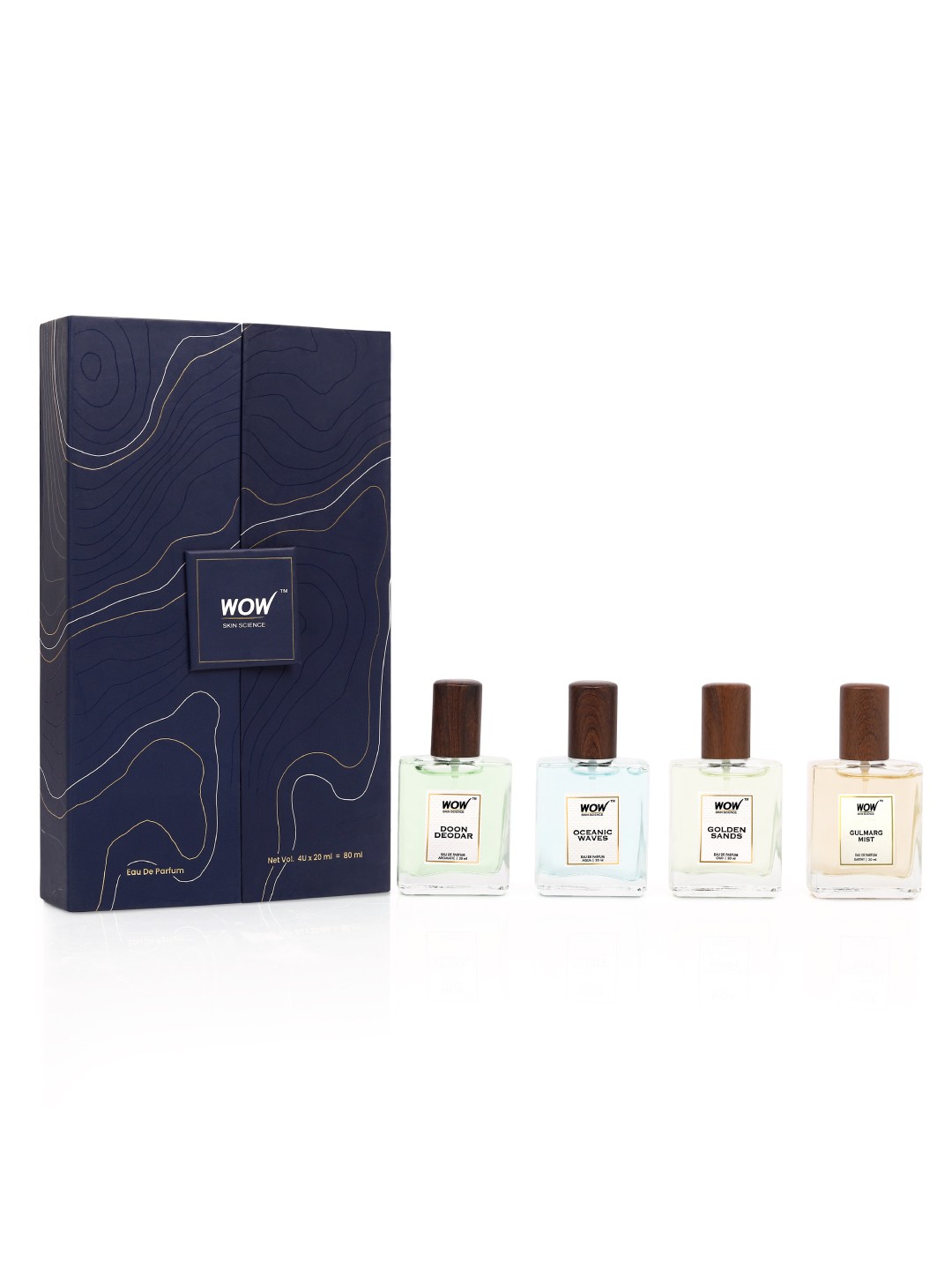 

WOW SKIN SCIENCE Men Valentine's Day Gift Set of 4 Eau De Parfum - 20 ml Each, Blue