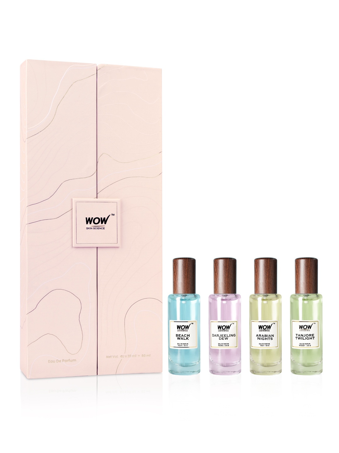 

WOW SKIN SCIENCE Women Valentine's Day Gift Set of 4 Eau De Parfum - 20 ml Each, Transparent