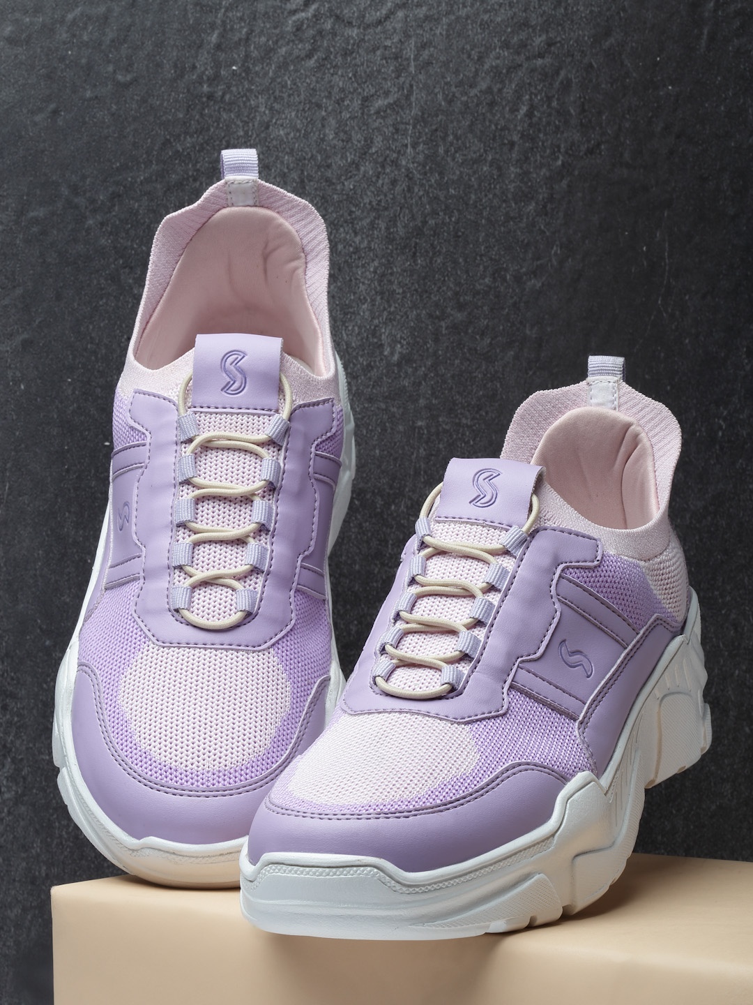 

SOLETHREADS REBEL Women Textured Sneakers, Purple