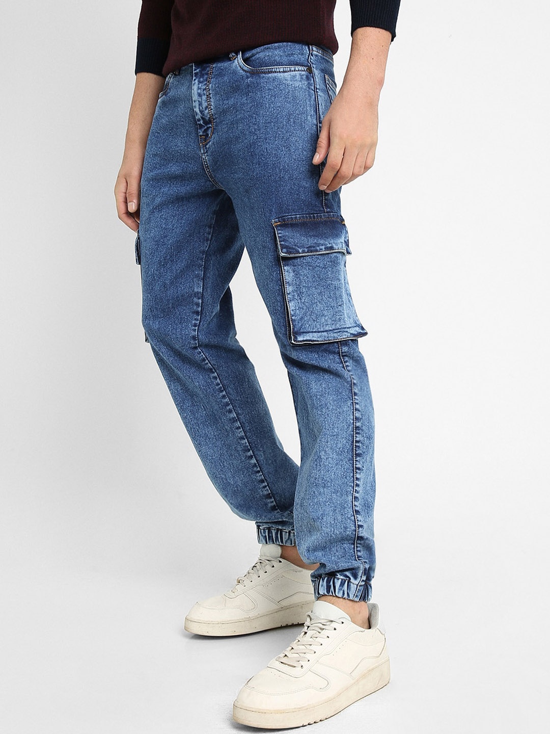 

Dennis Lingo Men Jogger Mid-Rise Clean Look Stretchable Jeans, Blue