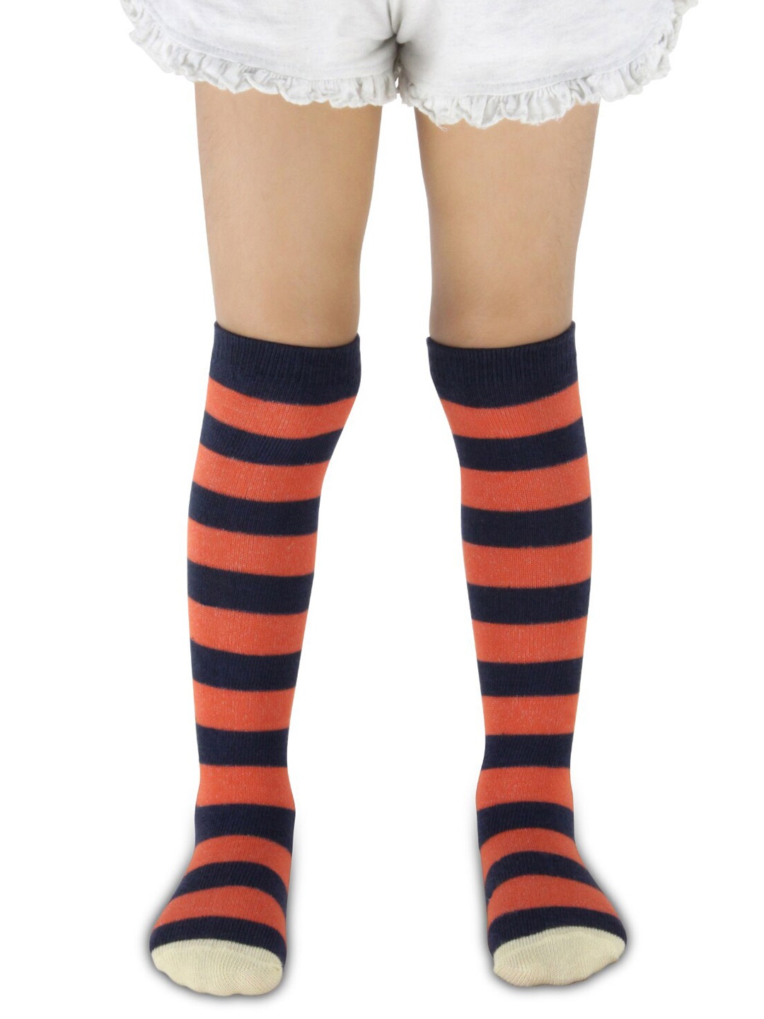 

BAESD Kids Striped Knee-Length Socks, Orange