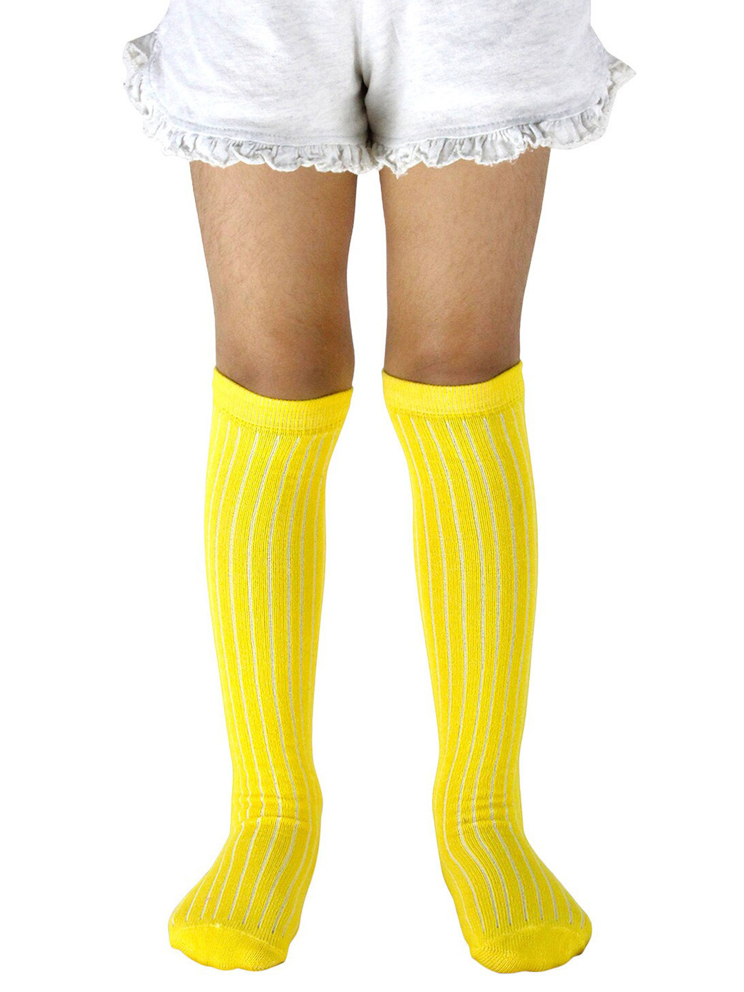 

BAESD Kids Striped Knee-Length Socks, Yellow