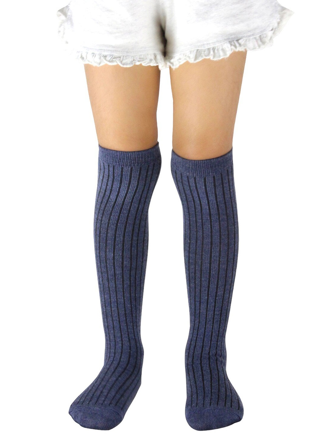 

BAESD Kids Striped Knee-Length Socks, Blue