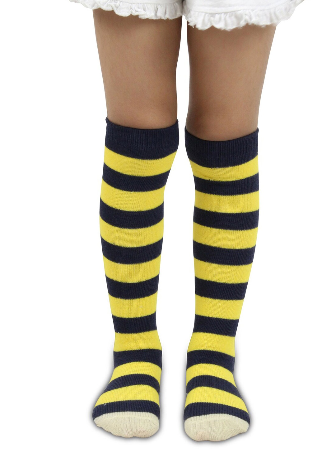 

BAESD Kids Striped Knee-Length Socks, Yellow