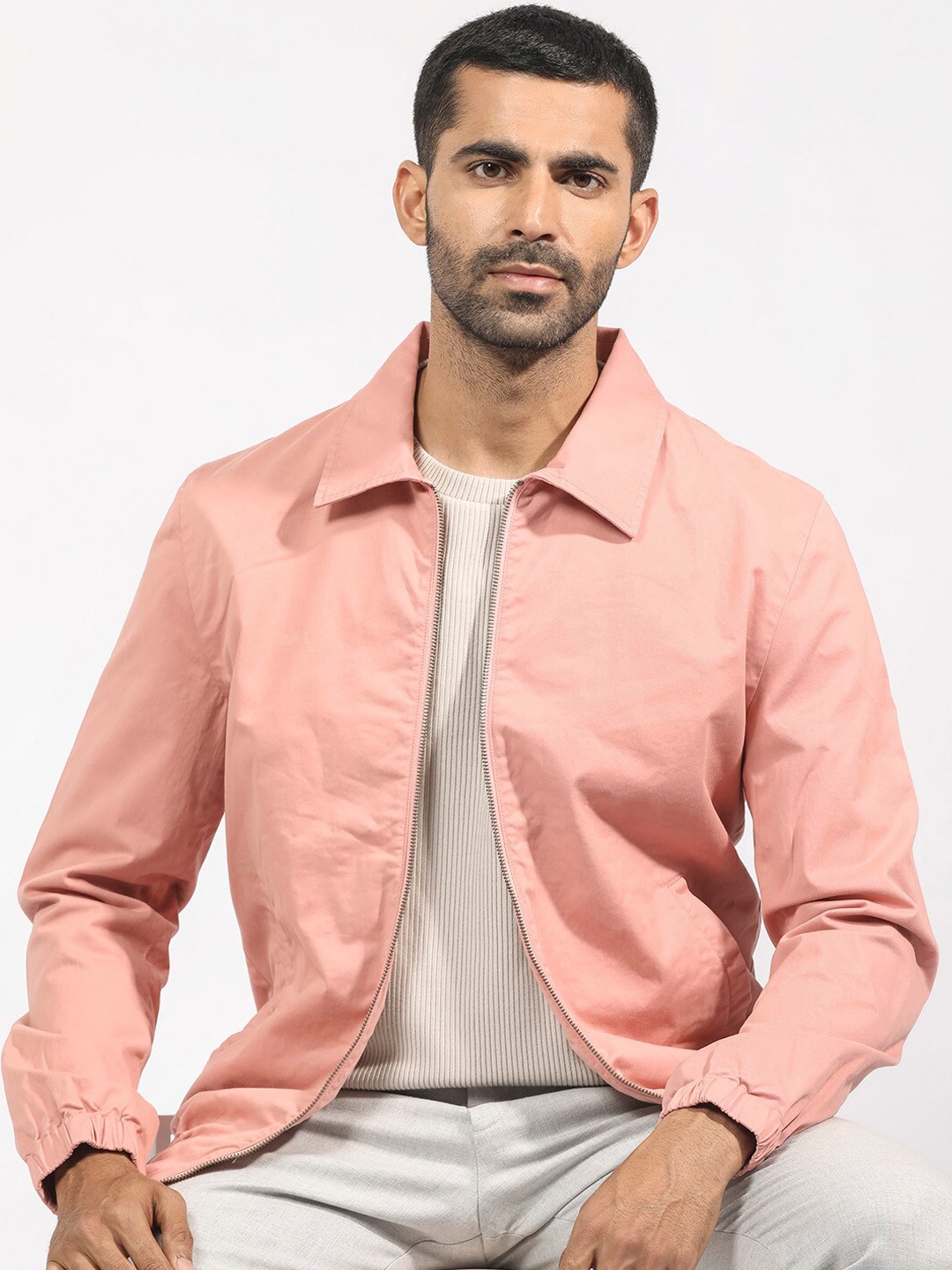 

RARE RABBIT Men Flinsten Tailored Fit Spread Collar Jacket, Pink