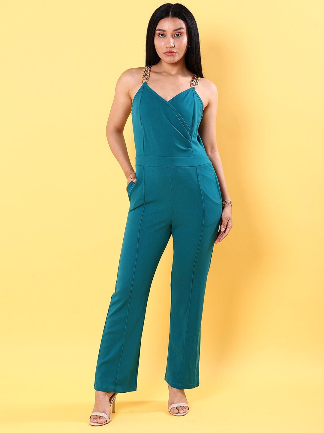 

Freehand by The Indian Garage Co Shoulder Straps Basic Jumpsuit, Green