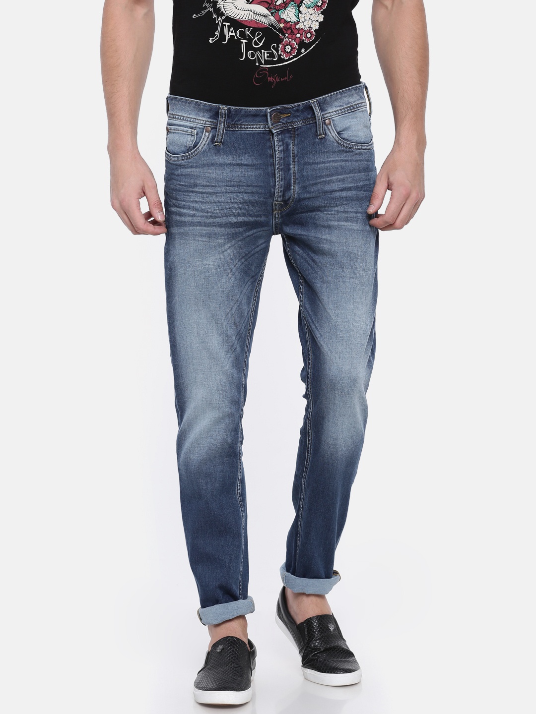 

Jack & Jones Men Blue Skinny Fit Low-Rise Clean Look Stretchable Jeans