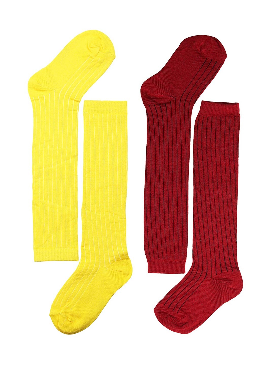 

BAESD Kids Pack of 2 Striped Knee-Length Socks, Yellow