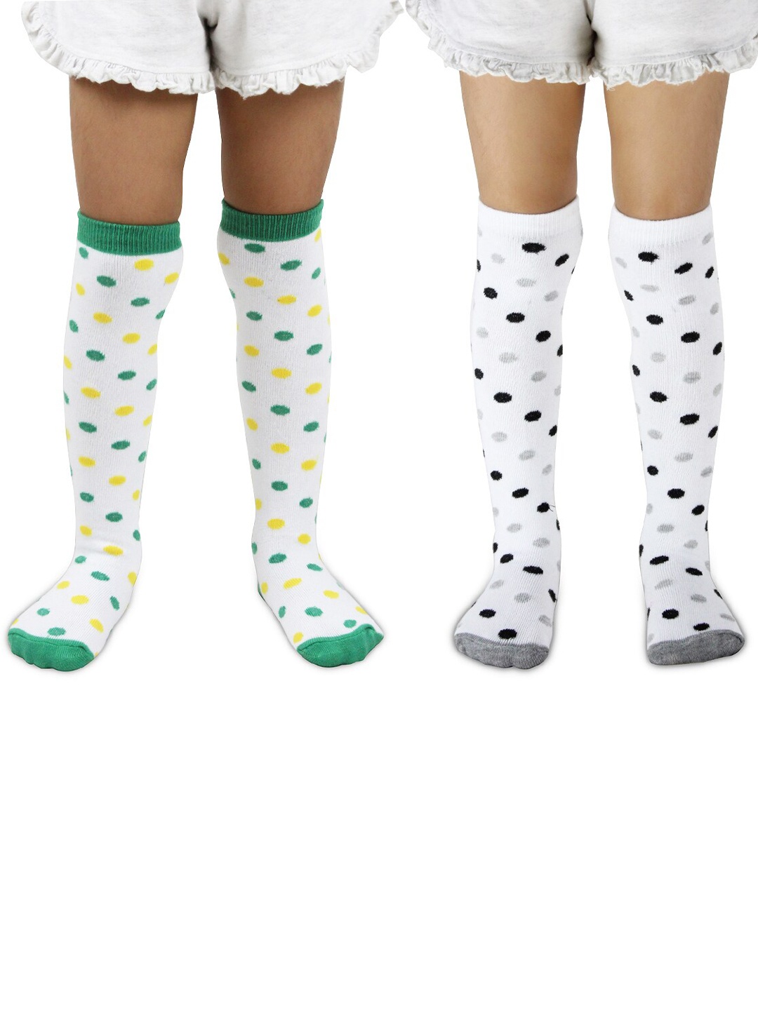 

BAESD Kids Pack of 2 Patterned Knee-Length Socks, White