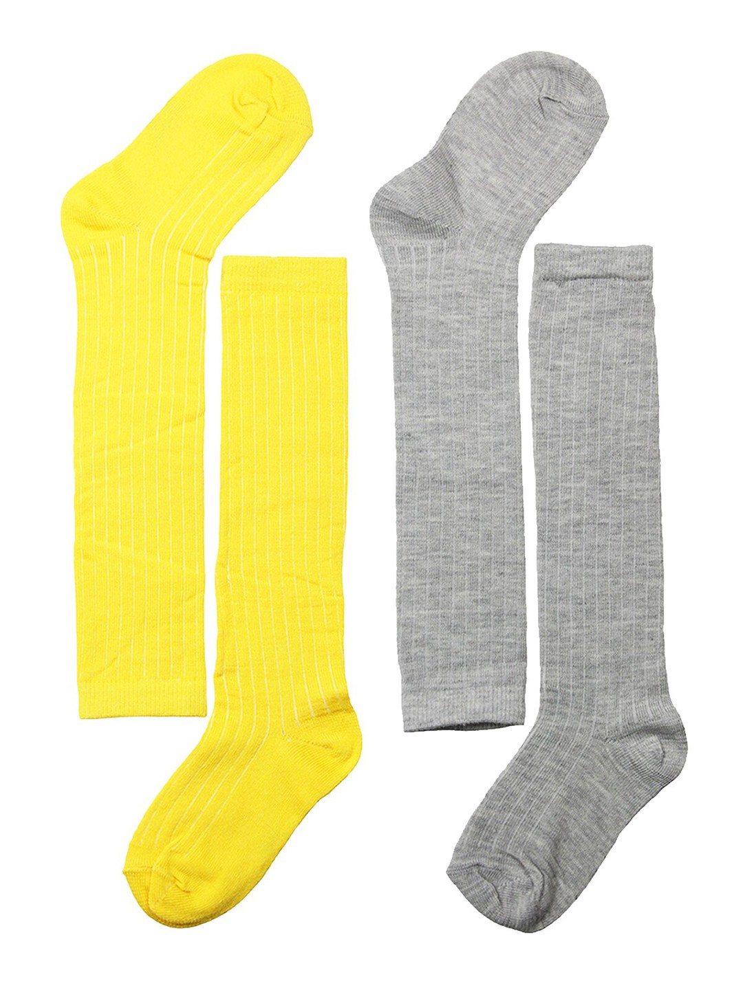 

BAESD Kids Pack of 2 Striped Knee-Length Socks, Yellow