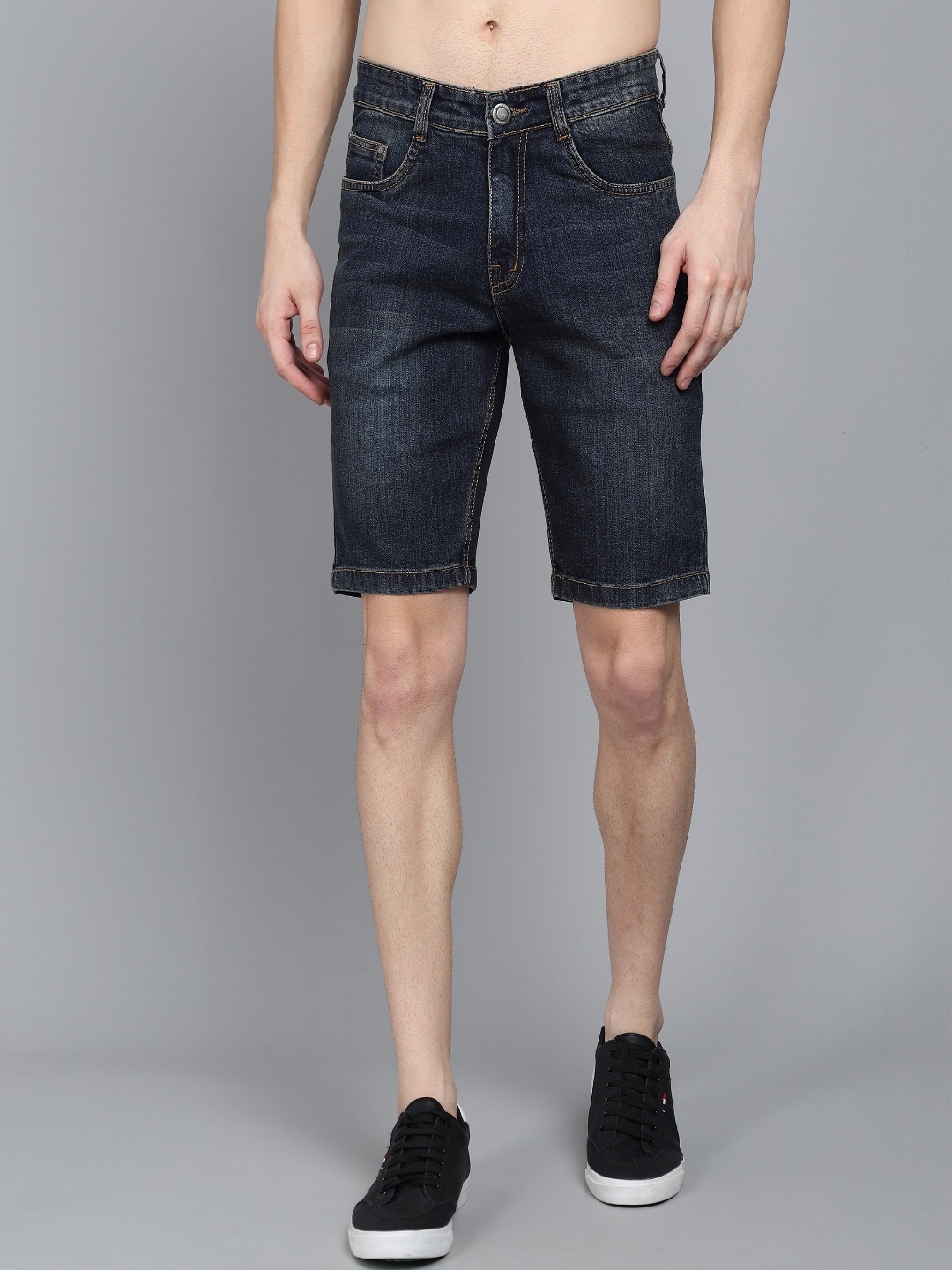 

STUDIO NEXX Men Regular Fit Mid-Rise Cotton Denim Shorts, Blue