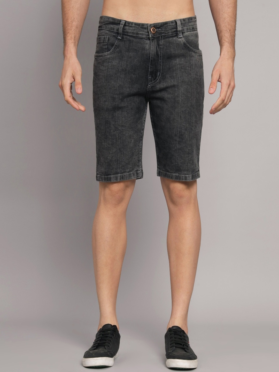 

STUDIO NEXX Men Washed Denim Denim Shorts Technology, Grey