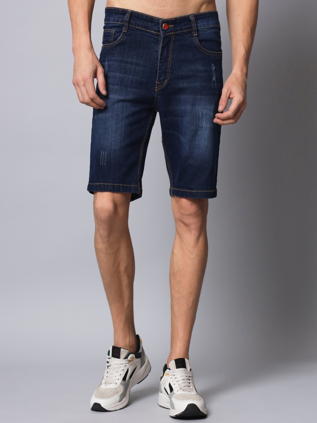 

STUDIO NEXX Men Washed Denim Denim Shorts Technology, Blue